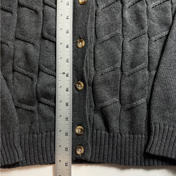 Merona Cardigan Sweater Size L NWT Gray Textured Eclectic Grandpa Cottagecore - Picture 4 of 7
